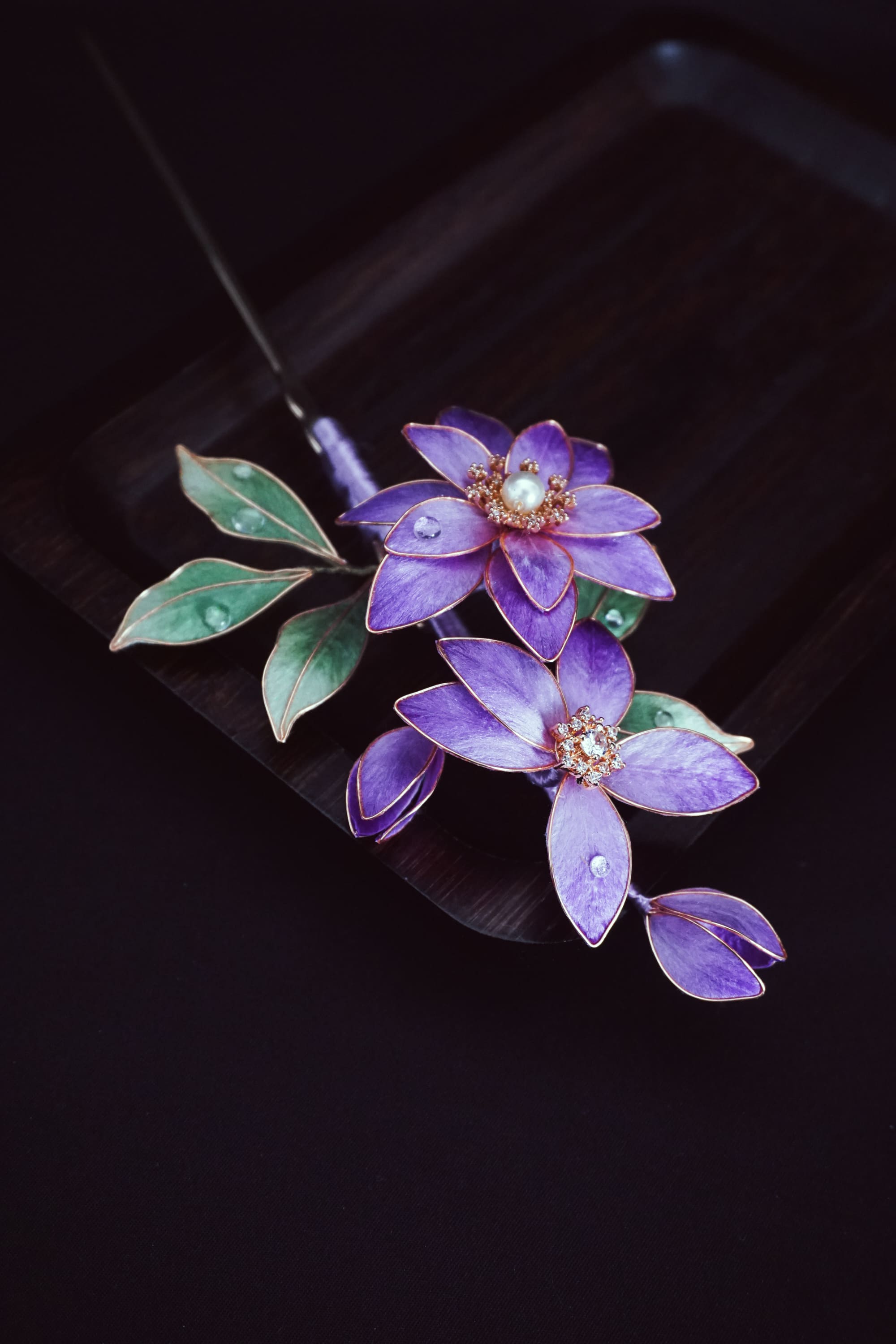 Violet Blossom Hair Pin