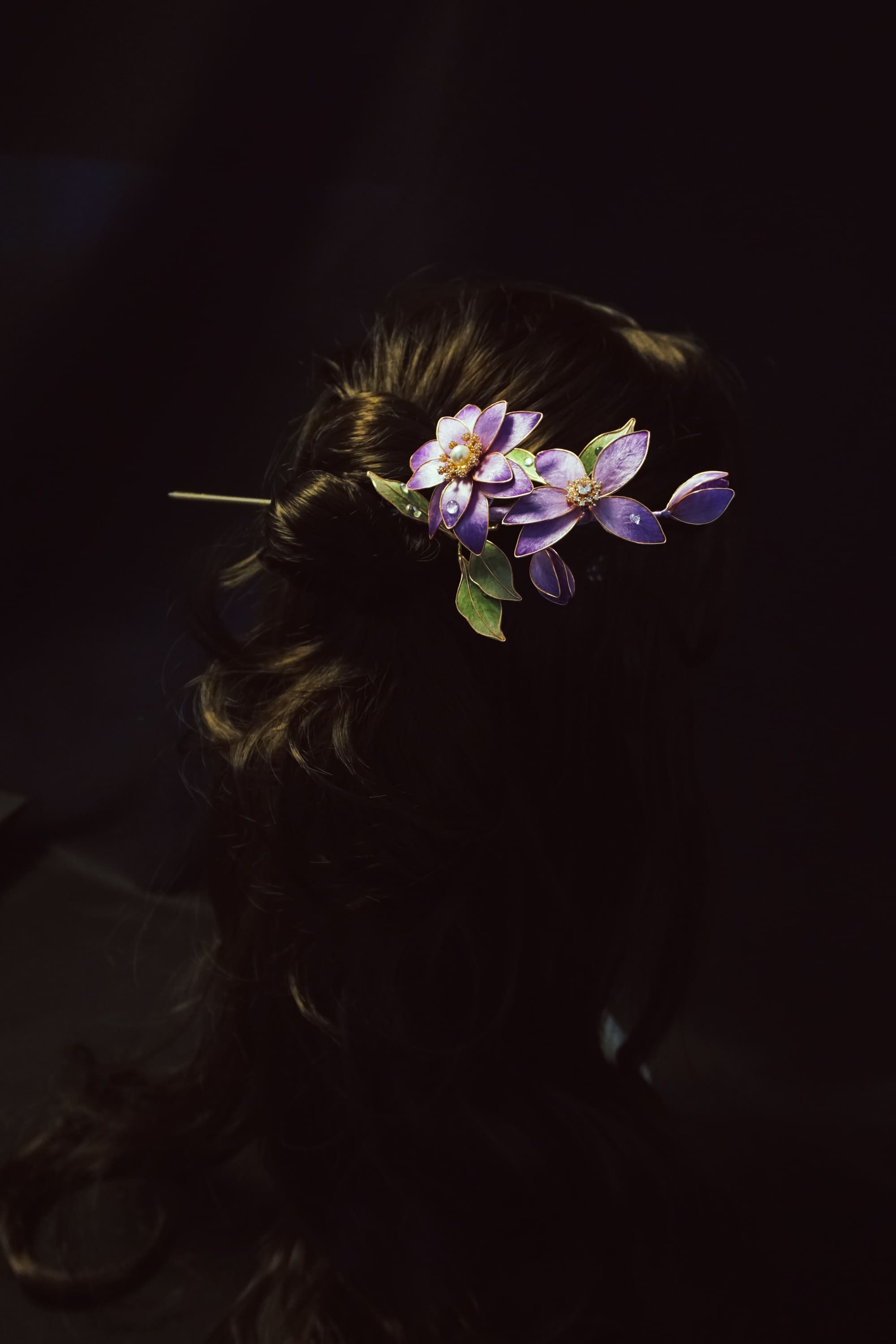 Violet Blossom Hair Pin