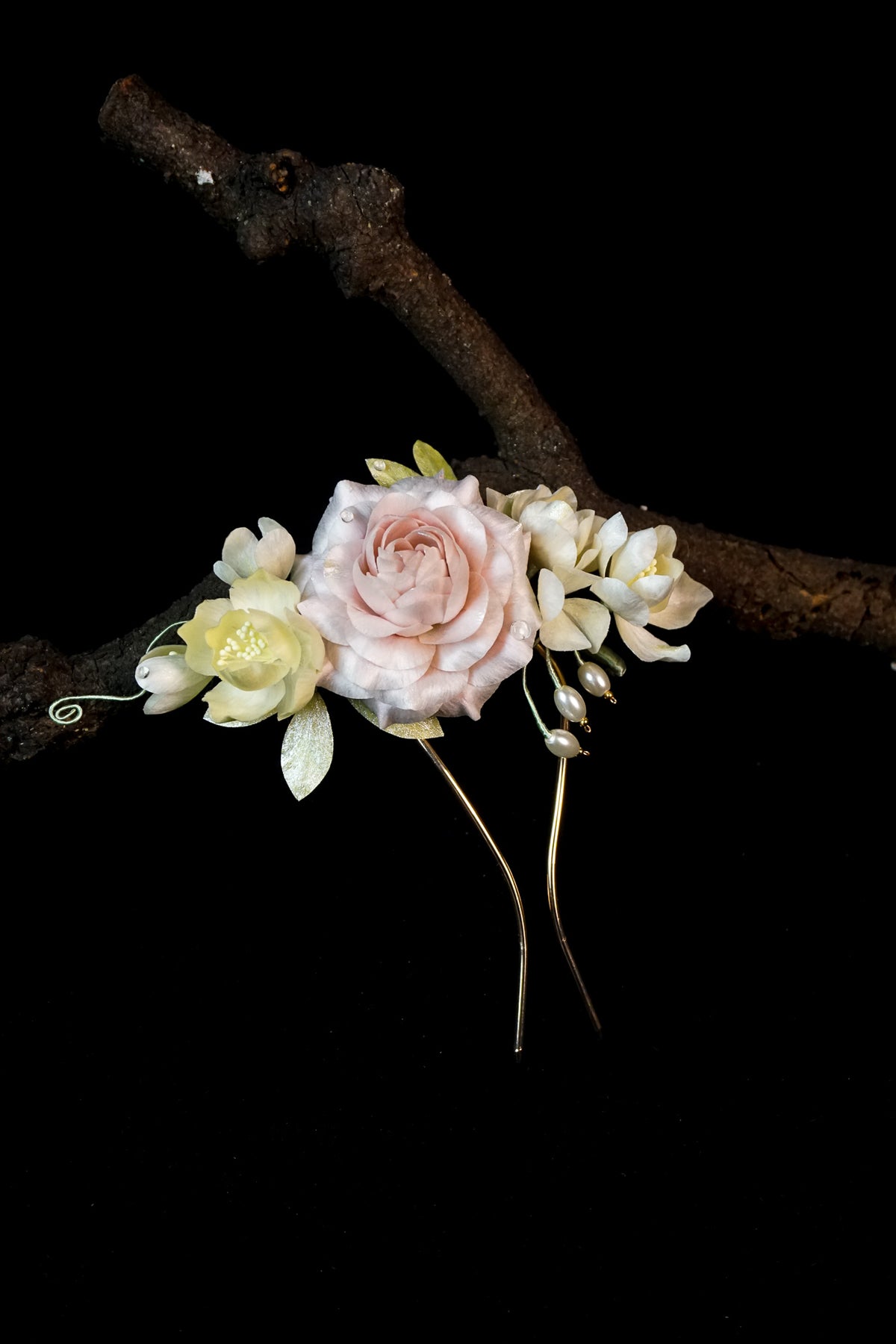 Handmade Rose Velvet Flower Hairpin