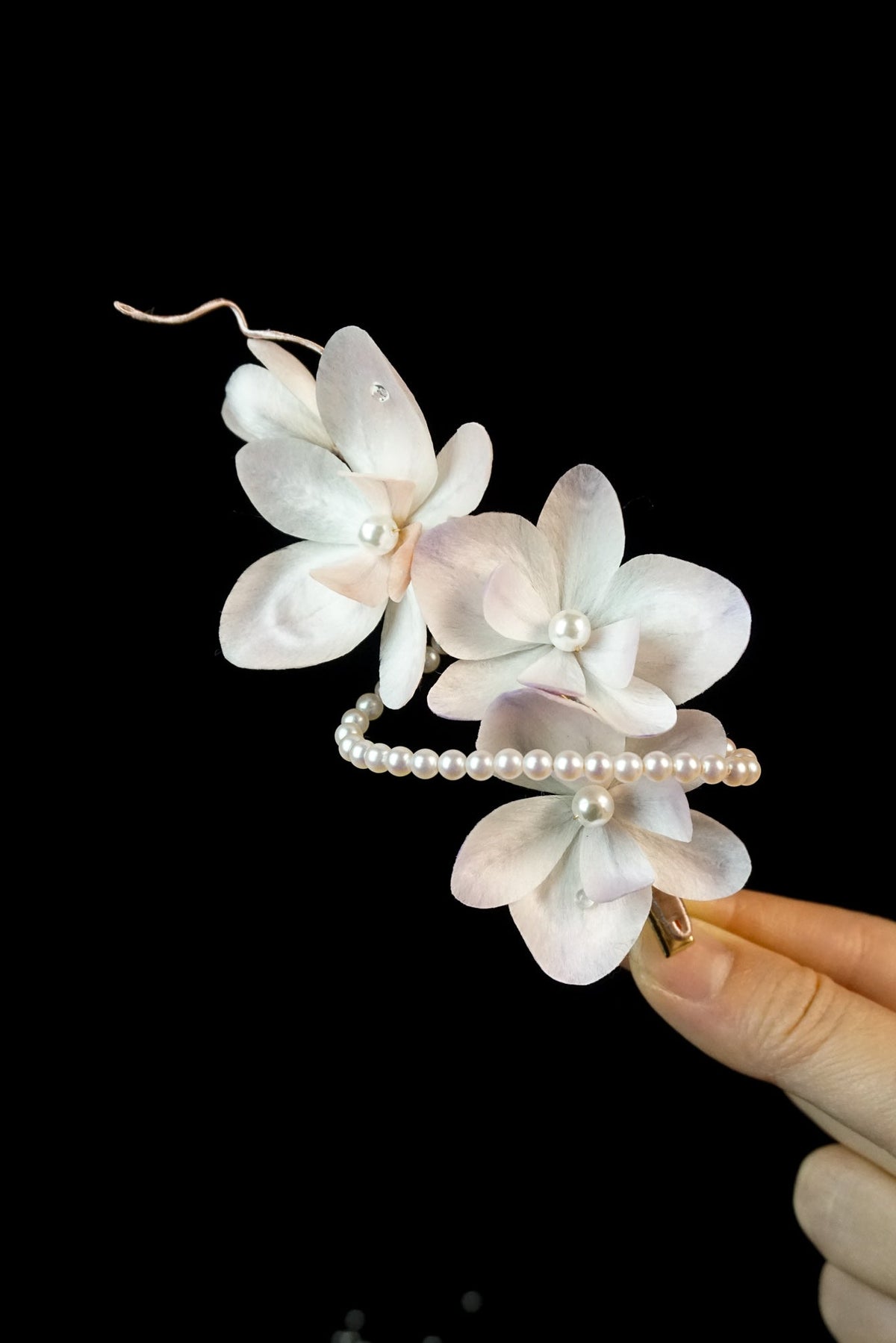 Handmade Phalaenopsis Orchid Velvet Flower Hair Clip