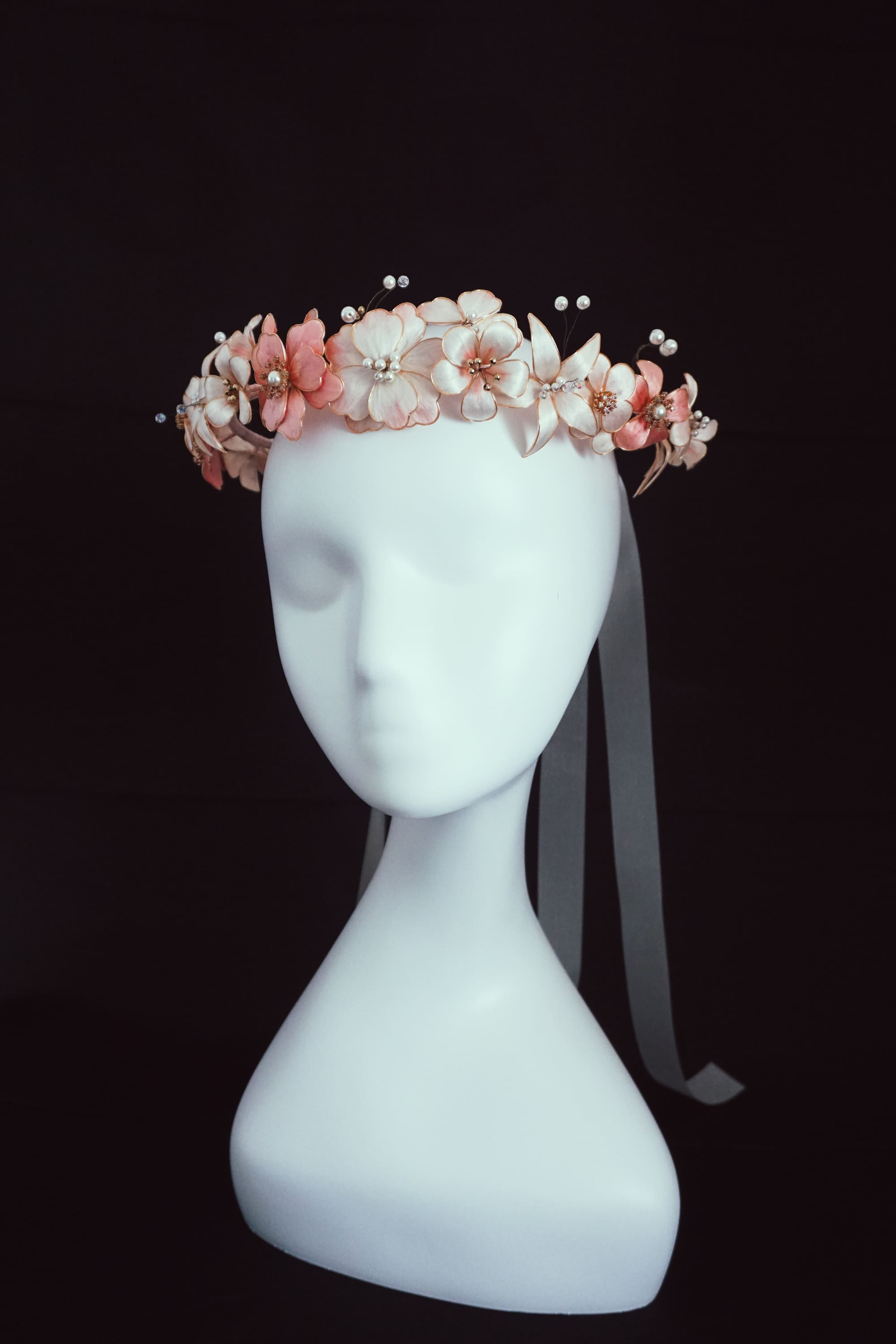 Enamel Pink Flower Crown