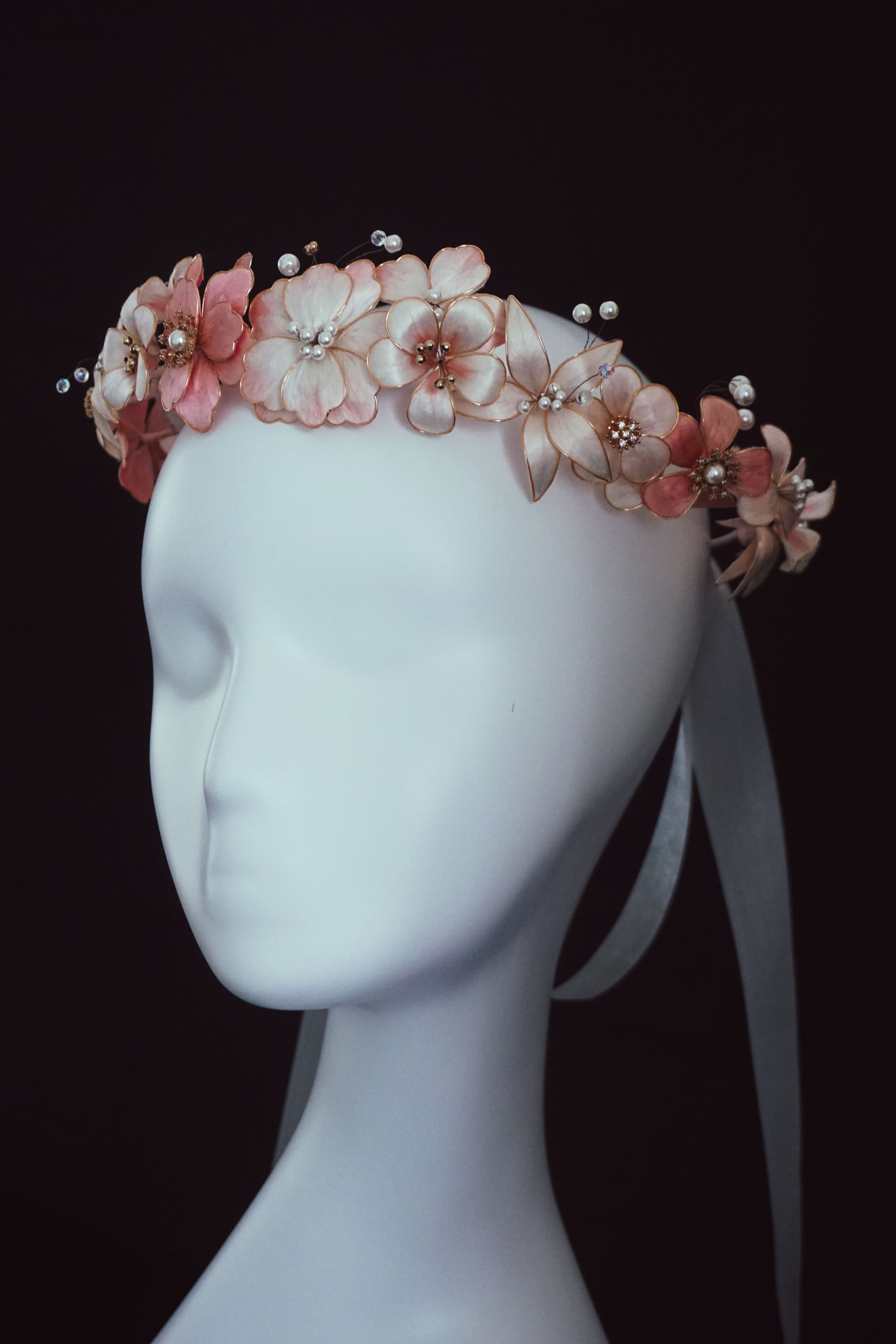 Enamel Pink Flower Crown