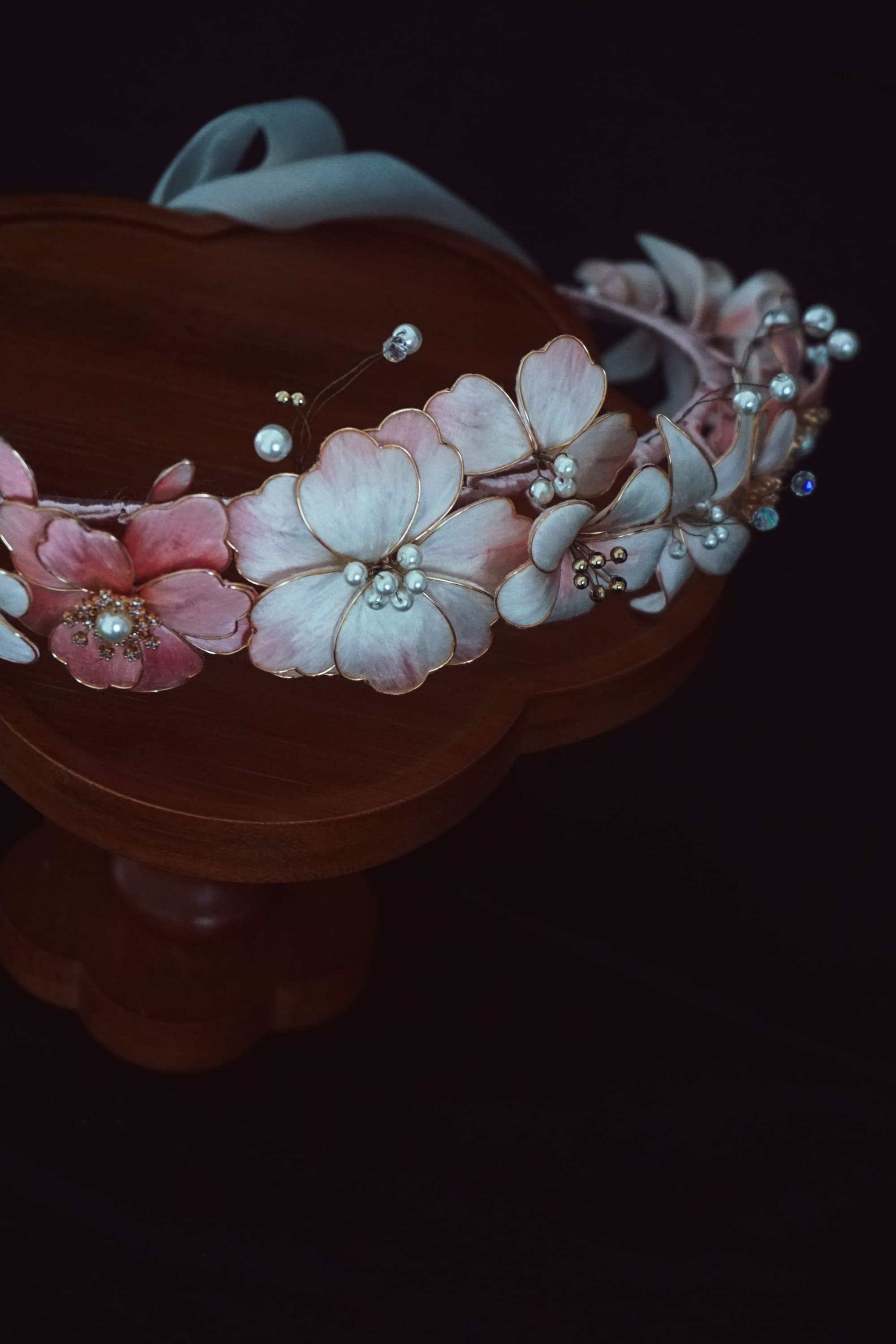 Enamel Pink Flower Crown