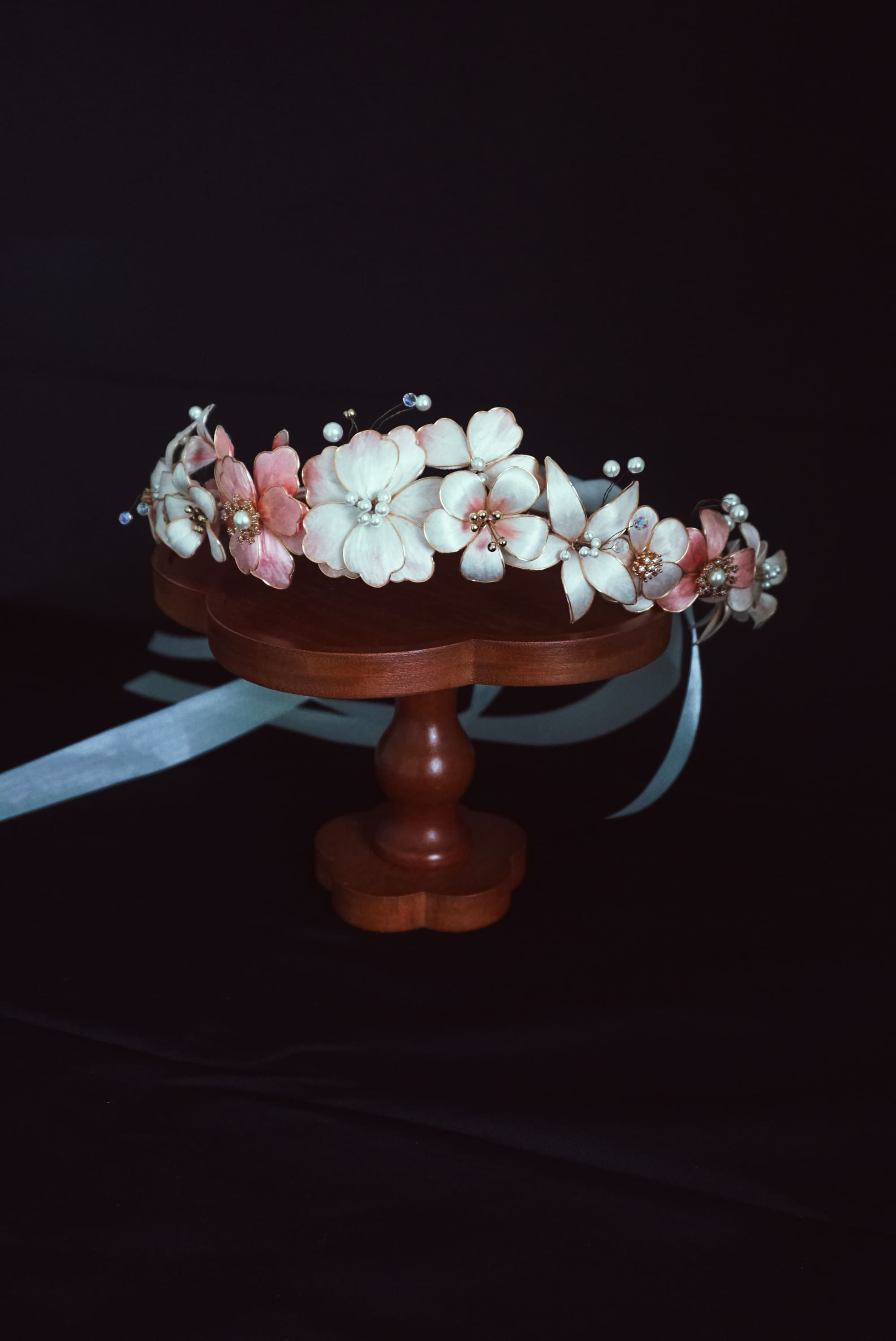 Enamel Pink Flower Crown