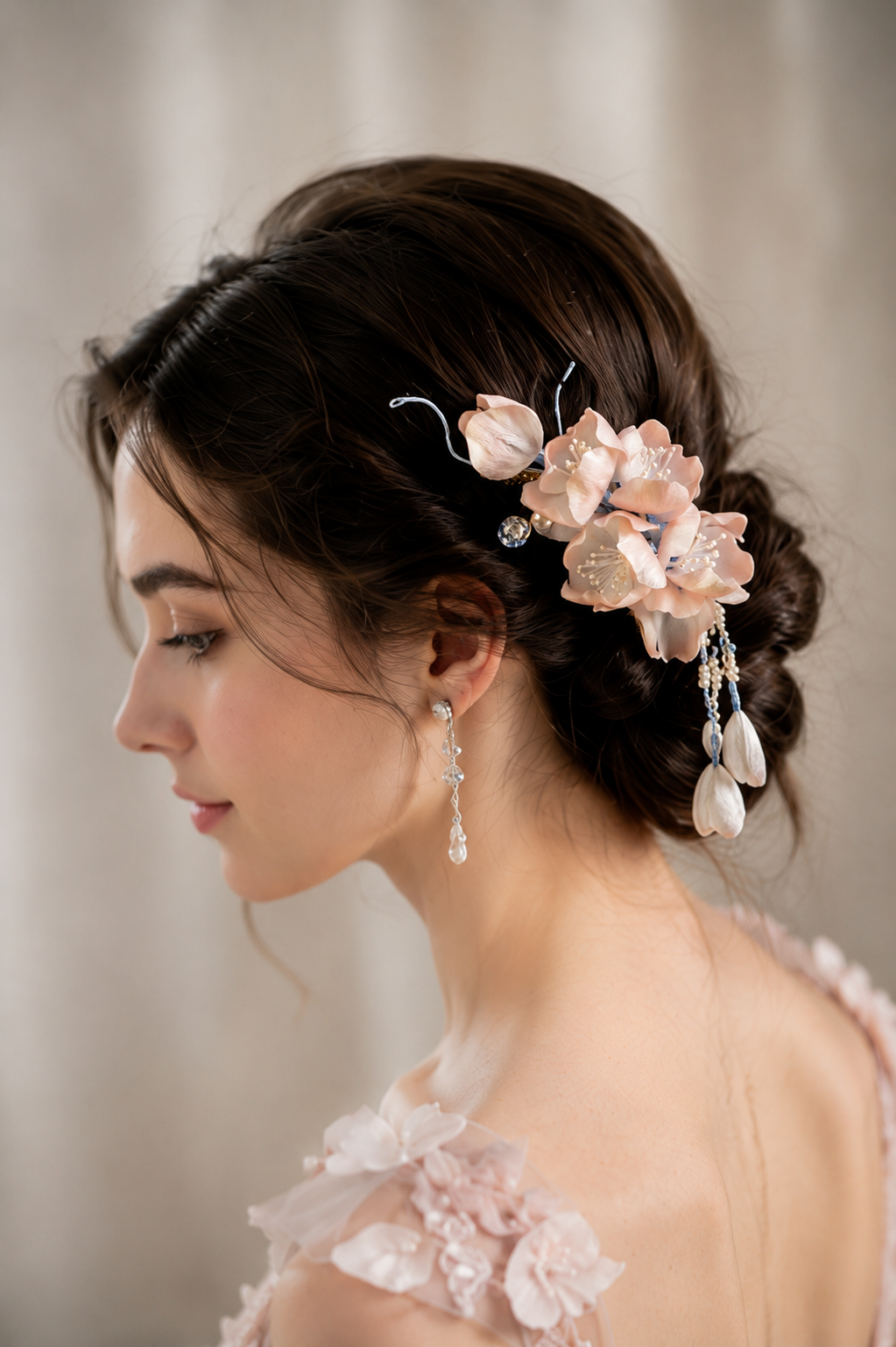 Handmade Begonia Velvet Flower Hair Comb