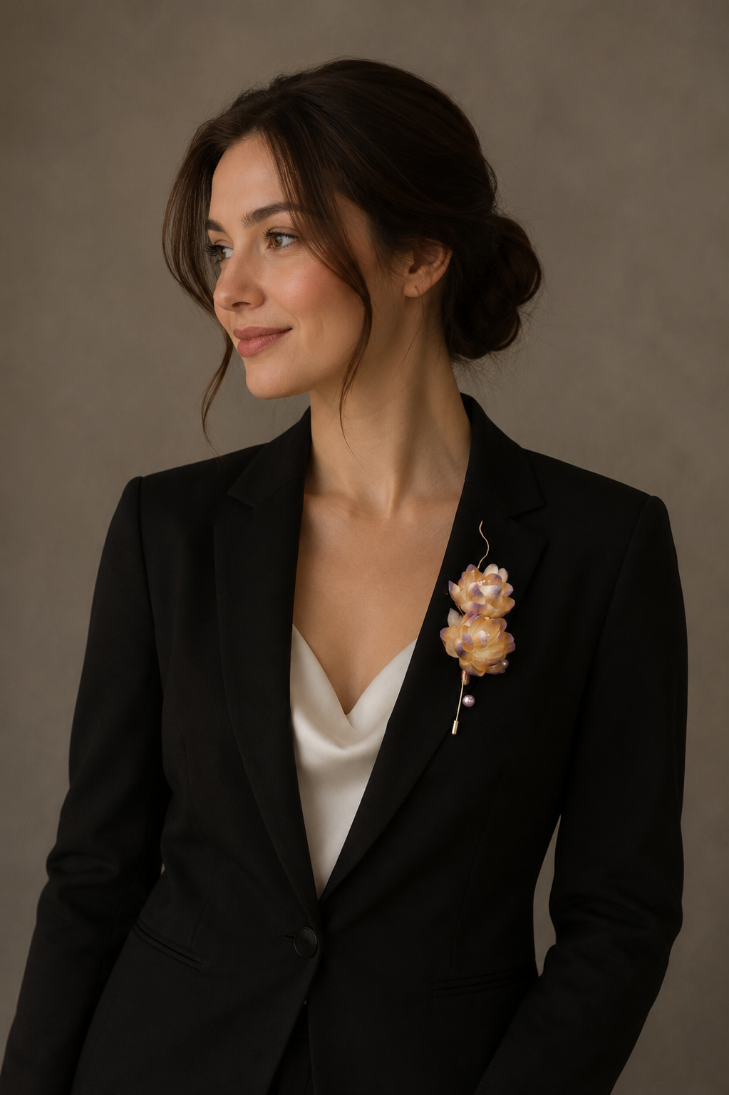 Pink & Purple Rose Brooch