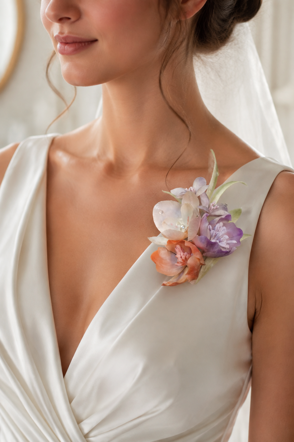 Handmade Pastel Floral Bouquet Brooch